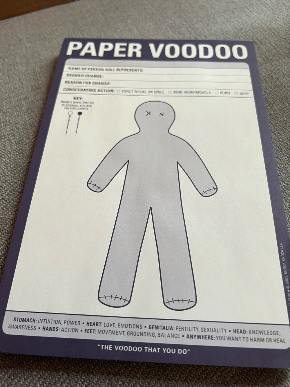 Knock Knock Paper Voodoo Classic Note Pad, 58 Sheets (6 x 9-Inches)